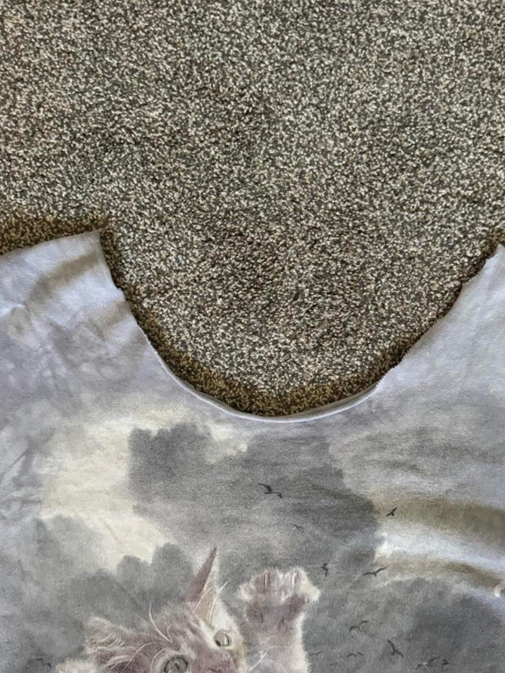 American Vintage Light Gray Tie-Dye Cat & Ship Graphic Tee - Picture 3 of 3